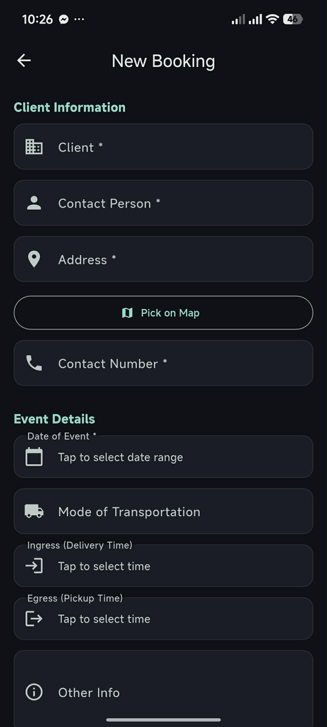 Easy Rental app dashboard — revenue and bookings for Philippines event rentals
